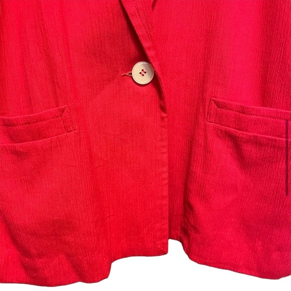 Vintage pink single breasted blazer lightweight textured MP - Picture 6 of 10